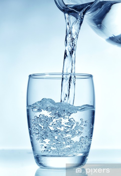 Water pouring into a glass