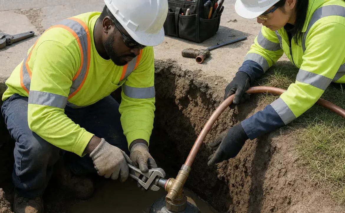 Copper water lines installation