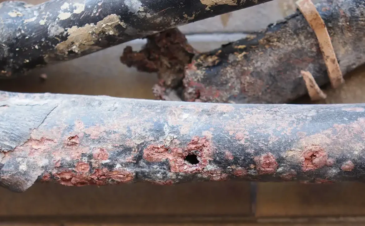 Damaged lead piping